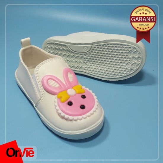 Sepatu Slip On Anak Perempuan Motif Kelinci Lucu Karet 3D | Sepatu Kids Onvie