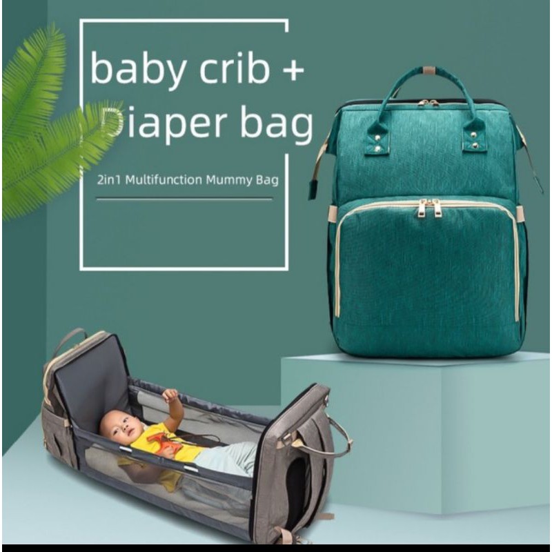 Expandable Travel Diaper Baby Bed Bag Tas Bayi Untuk Perlengkapan Bayi