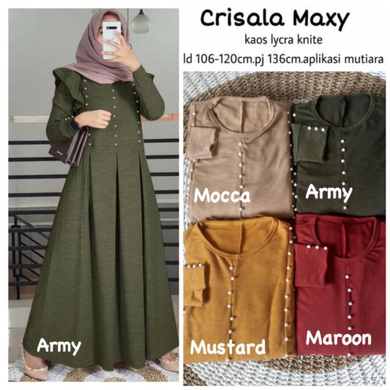 Tiara Maxy - Gamis Knit Wood LD106+ Mutiara / Crisala Maxy / 233-5799