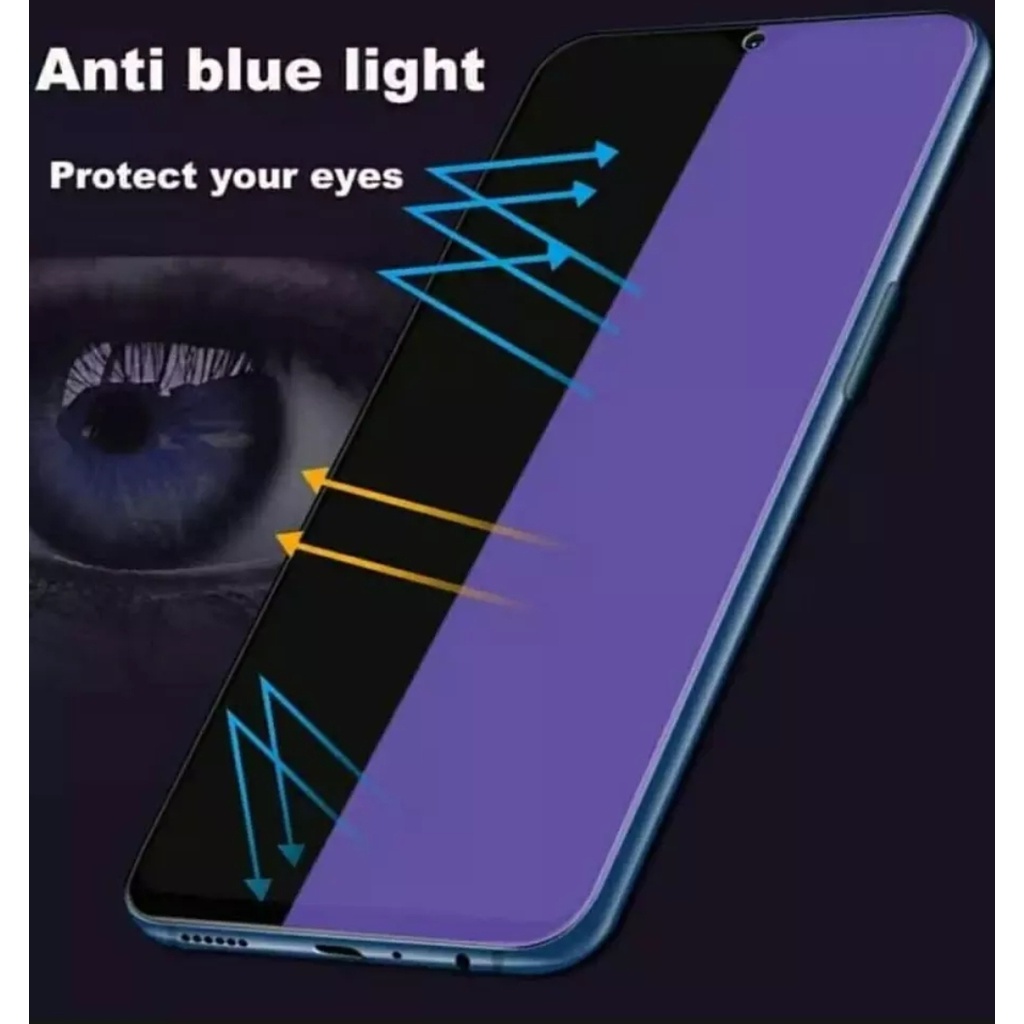 PAKET 3IN1 Tempered Glass Anti Blue Light Samsung A23 4G + Anti Gores Kaca Camera &amp; Garskin DI ROMAN ACC
