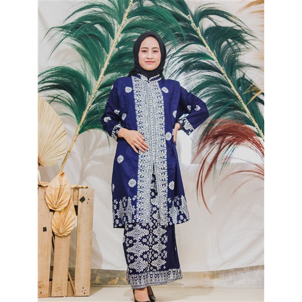 Songket Pash - Baju Batik Songket Pria Motif Asanti Biru Silver | Single Dan Couple