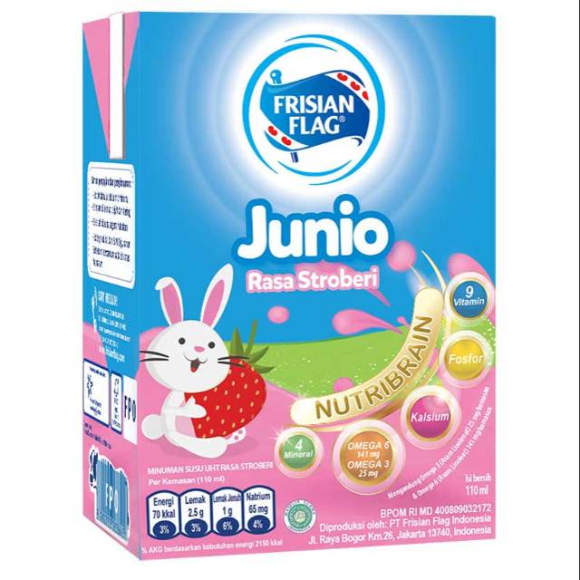 

Susu Bendera Frisian Flag Junio Strawberry 36 x 110 ml
