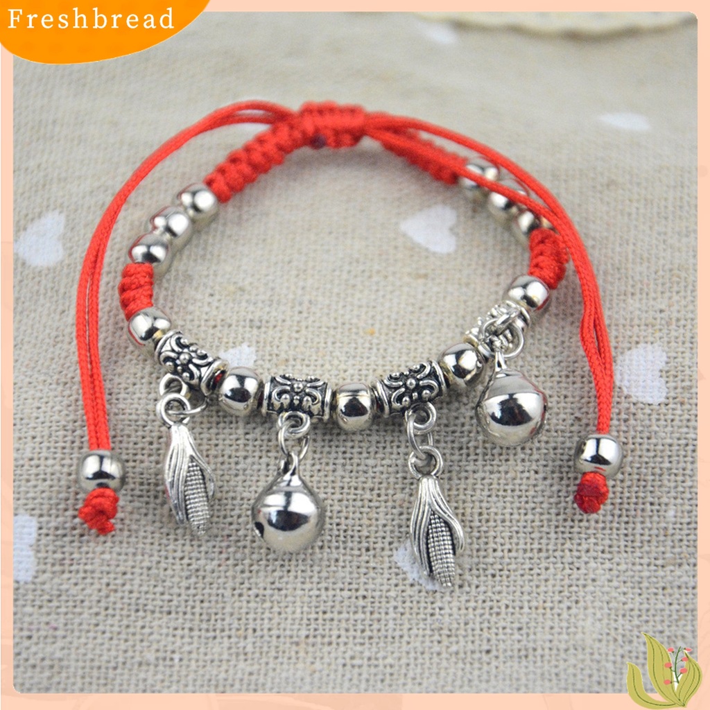 [TERLARIS]Bracelet Fashionable Corn/Horse/Elephant Pendant Bell Cotton Thread Chain Bracelet for New Year