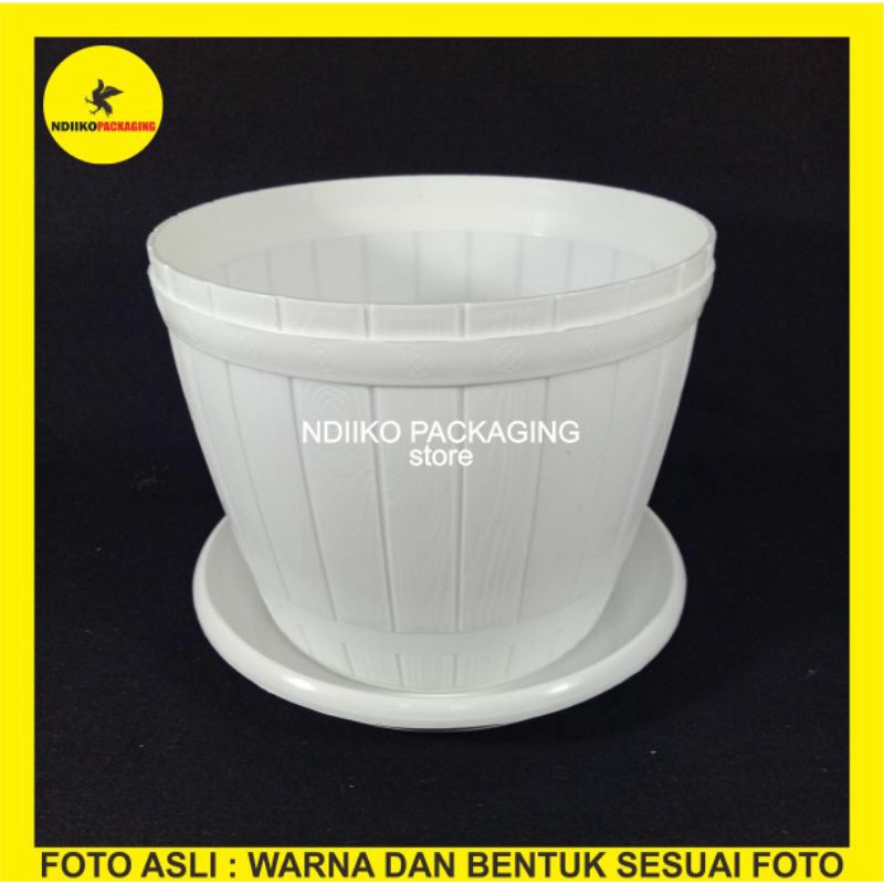 pot gentong | pot corak kayu | vas bunga | pot putih | pot bunga plastik | planter | pot ukir