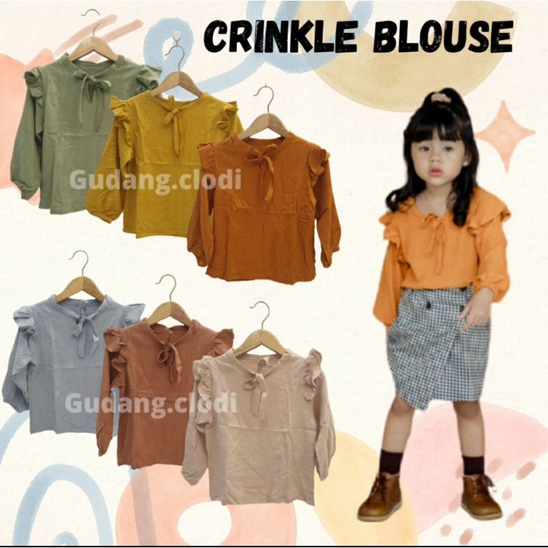 CRINKLE BLOUSE 2-4 TAHUN ATASAN ANAK KEKINIAN KOREA