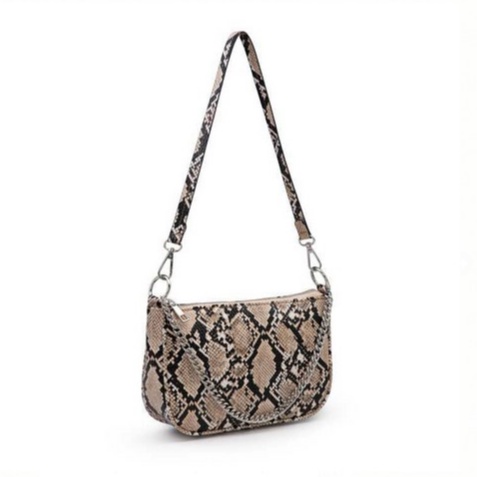 (PGBAGS)TAS  2 TALI RANTAI DAN PU HANDBAG &amp; SLINGBAG MOTIF SNAKE IMPORT/PREMIUM #707179