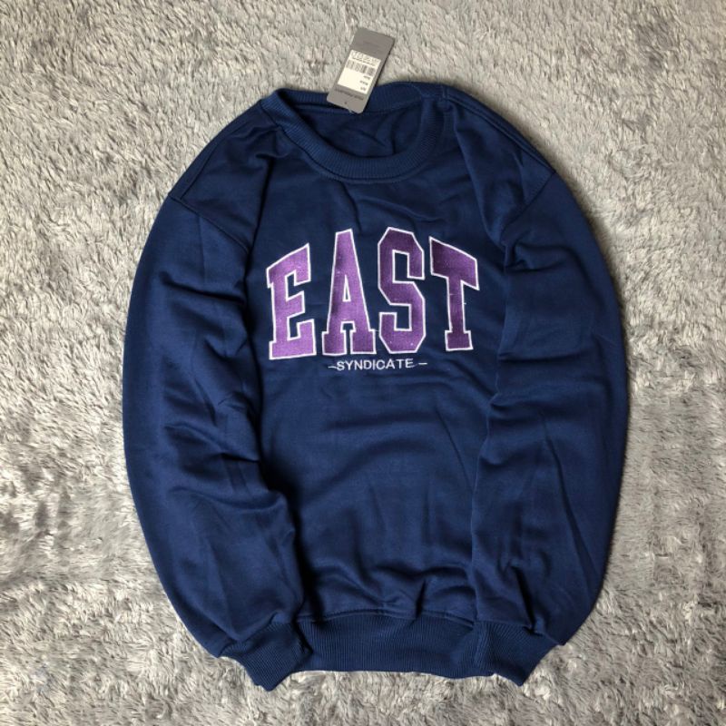 SWEATER CREWNECK BORDIR WEST BORDIR/ CREWNECK OBLONG SOUNTH BORDIR/PRIA/WANITA/COD