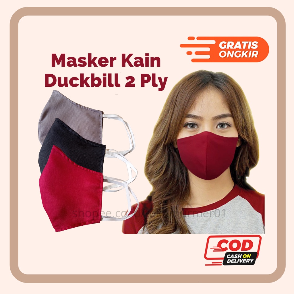 Masker Kain Duckbill Earloop Katun Toyobo 2 Lapis Masker Non Medis Dewasa 2 Ply | Masker Kain Cowok 