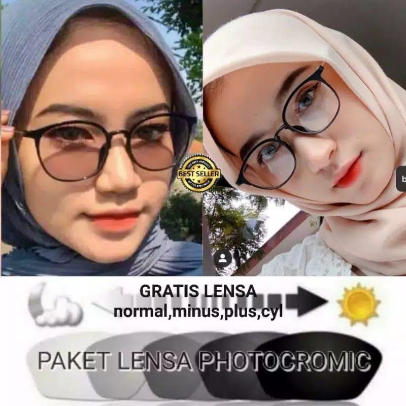 KACAMATA FRAME 2124 PAKET  LENSA PHOTOCROMIC,BLUERAY.