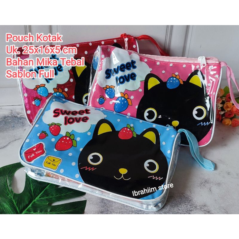 POUCH MIKA TALI SAMPING TEBAL / POUCH KOSMETIK UNIK DAN LUCU