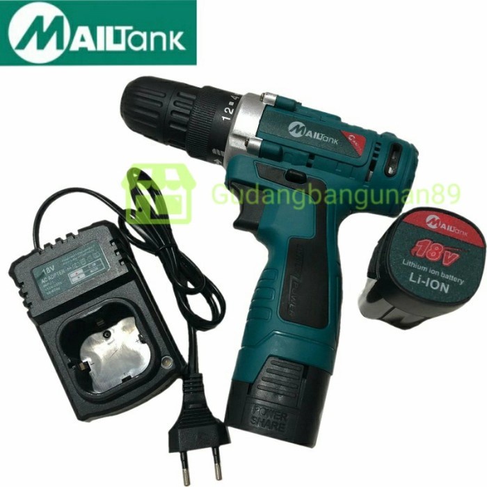 Mesin Bor Baterai Tembok Cordless Drill Mailtank SH189 18V Tanpa Kabel