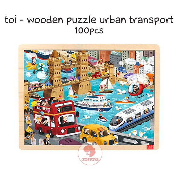 Zoetoys TOI - Wooden Puzzle Space Dino Museum Transport Christmas | Frame Jigsaw Puzzle Anak | Mainan Edukasi | Cari Kado Natal