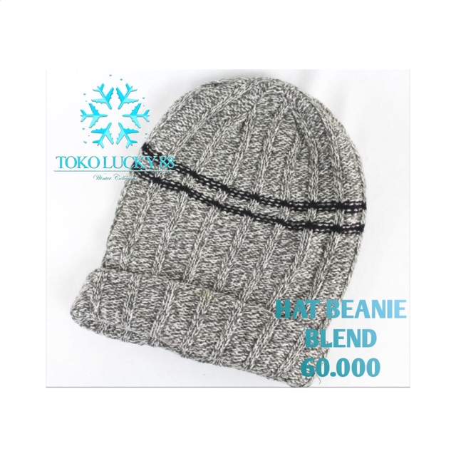 Topi Kupluk Rajut Wool Hat Beanie Blend