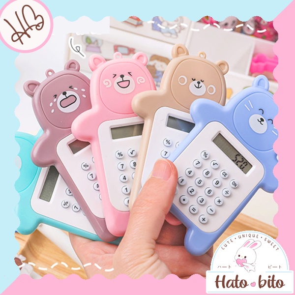 

Mini cute bear calculator kalkulator beruang lucu cute kawai estetik HB1312