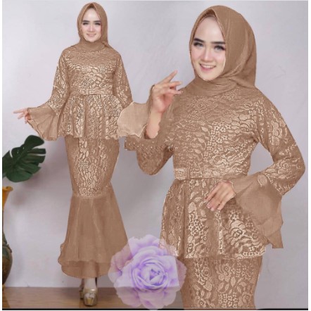 Arimbi Model Baju Gamis Brokat modern Terbaru 2020 Baju Model Masa Kini LD 120 FULL MEMUTAR