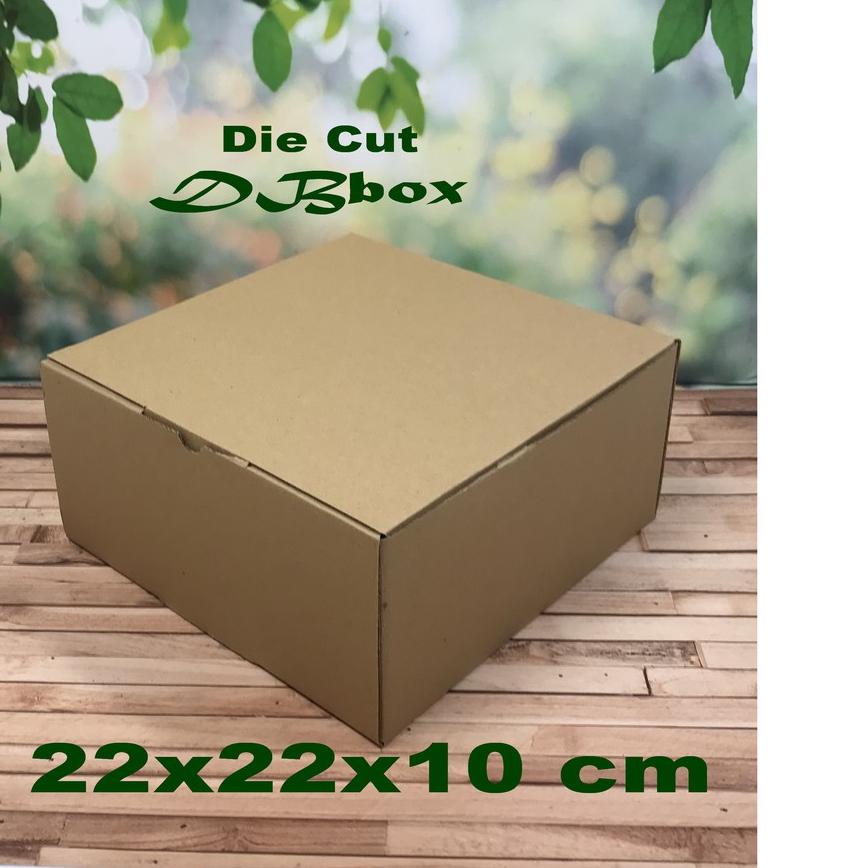 

☂ ( 10 Pcs ) Kardus 22x22x10 cm...Die Cut Kotak Kue Tart - Aksesoris-dll ☪
