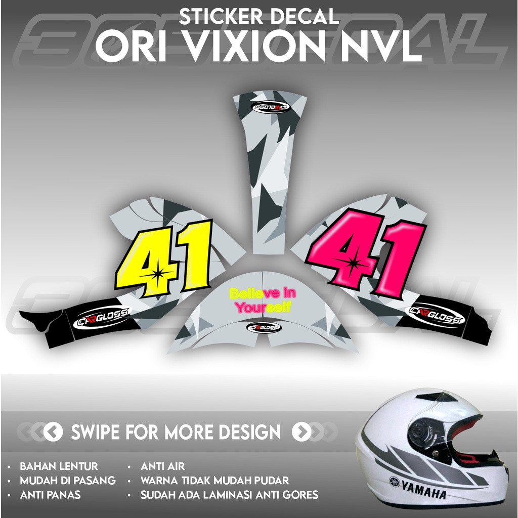 Decal Helm Ori Vixion Nvl motif AE41 2019
