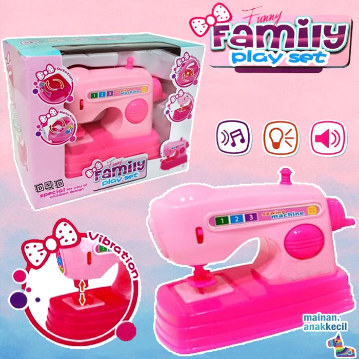 MAINAN ANAK EDUKASI MESIN JAHIT SEWING MACHINE FUNNY FAMILY PLAY SET VIBRATION GETAR