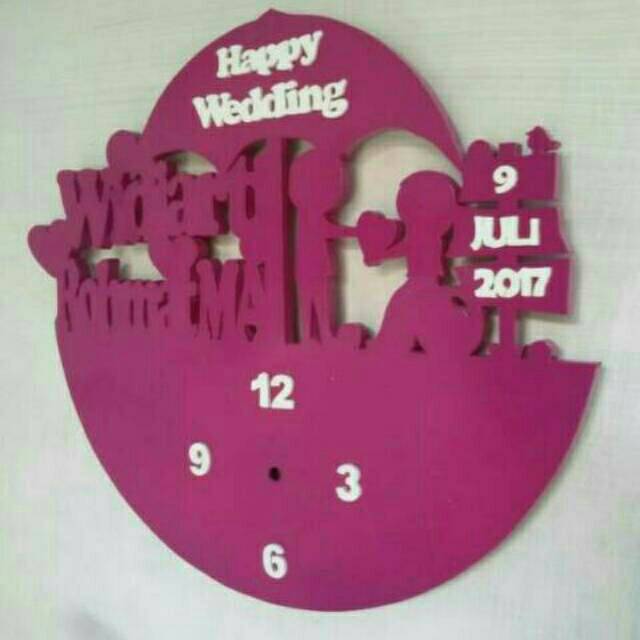  jam  dinding  kado nikah kayu  jam  dinding  custom  Shopee 