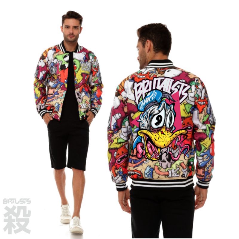 JAKET VARSITY BASEBALL BRUTALISTS DENIM JAKET UNISEX ORIGINAL PRIA WANITA-V14