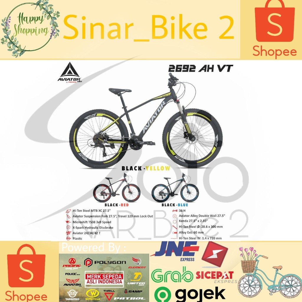 Sepeda Gunung Mtb 27,5Inch Aviator 2692 Ah Vt (Ekspedisi)