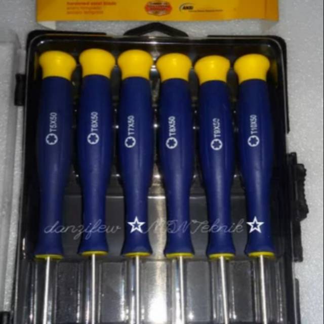 Obeng Set Bintang 6pcs Merk American Tools  Torx Presisi Merk American Tools