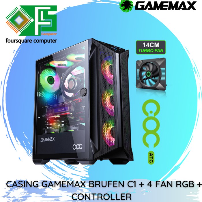 PC Casing Gamemax Brufen C1 + 4 FAN RGB + Controller / Casing gaming