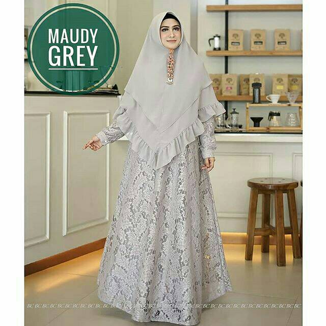 Gamis Syari BRUKAT MAUDY | Baju Gamis Brukat Adem Nyaman Mewah Murah