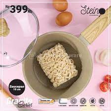 Panci Susu Stein Cookware Saucepan 18 Cm Dengan Lid Tutup Kaca Panci Saus