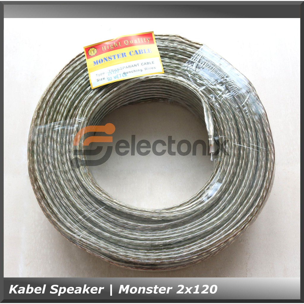 Kabel Speaker Monster Transparan 2x120 [1m]