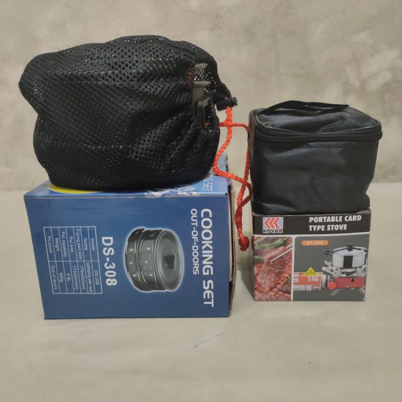 Paket Alat Masak Camping Cookingset DS308 + Kompor Kovar