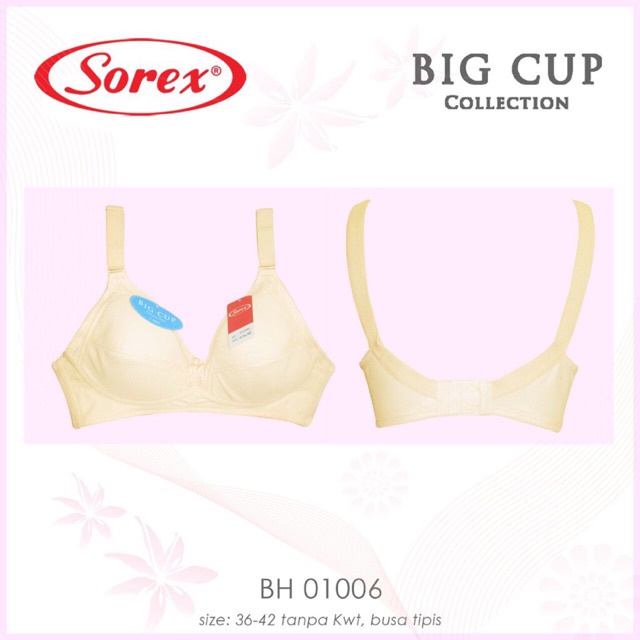 BH Sorex 01006 Sport Busa Tipis Big Cup C | Sorex Bra Wanita Dewasa Tanpa Kawat | Pakaian Dalam | Sguna