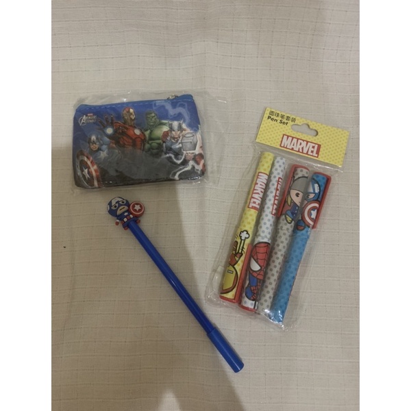 

dompet marvel - pulpen marvel - captain america - thor - spider man - iron box