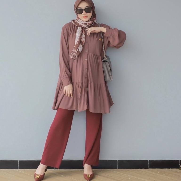 DYN -  Basic Lalisa Tunik Part 3 & 4 - Tunik Polos Wanita Crinkle ◦ Ie31au22ᴸ