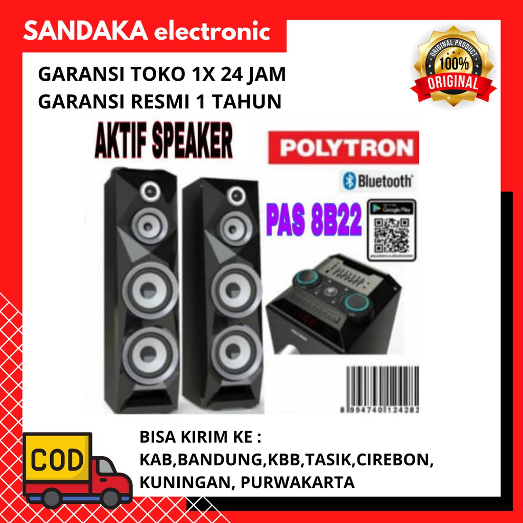 Polytron Speaker PAS 8BF22 - Speaker Aktif - Speaker Bluetooth - Speaker Polytron - PAS 8B22