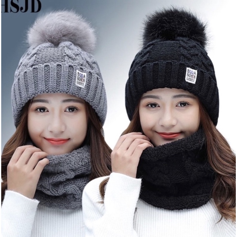 TOPI RAJUT POM POM | TOPI WANITA CIET RAJUT | TOPI RAJUT TERBARU