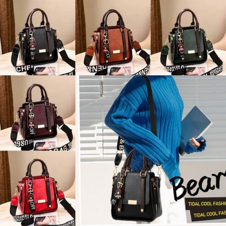 2036, TAS HANDBAG SELEMPANG WANITA FASHION BAG FASHION IMPORT KOREA MURAH BATAM TERMURAH LB - 596 reve