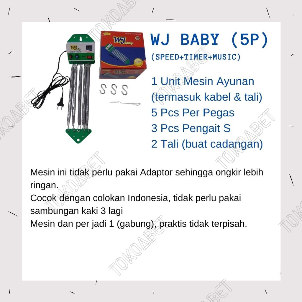 Perlengkapan bayi mesin ayunan elektrik ayunan baby fasilitas pengatur kecepatan waktu dan musik