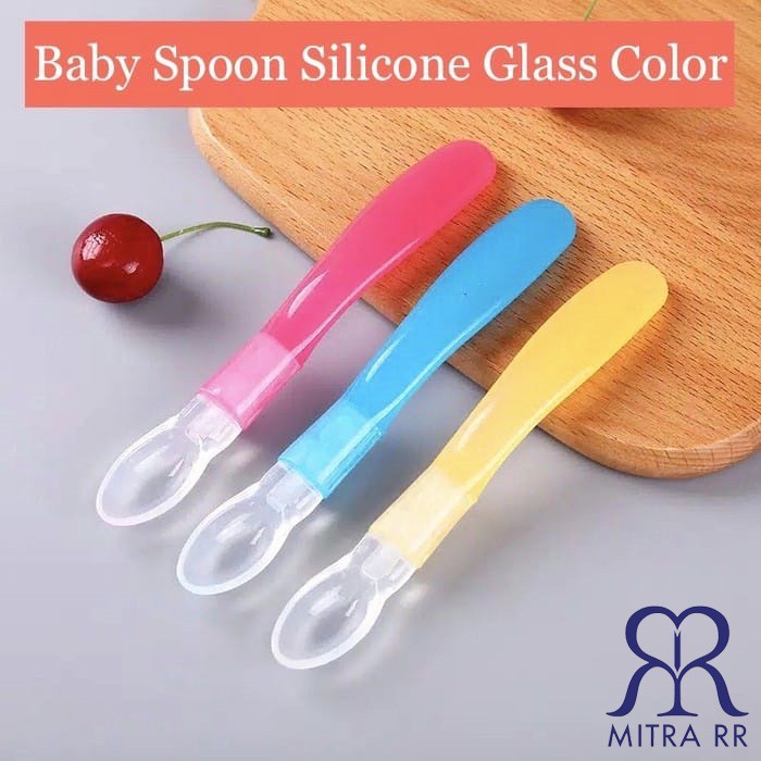 Sendok Makan Bayi Silikon Lentur Silicone Safety Spoon Perlengkapan MPASI