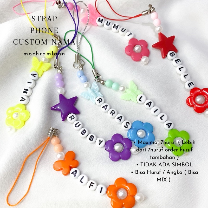 STRAP PHONE CUSTOME CODE G/ GANTUNGAN HP/GANTUNGAN FLASH DISK PAKAI NAMA