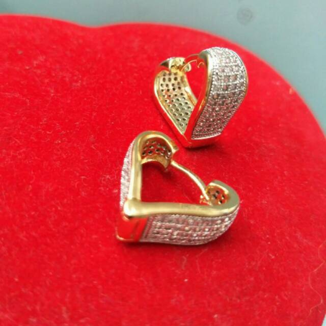 Anting Xuping Kuning konbinasi putih