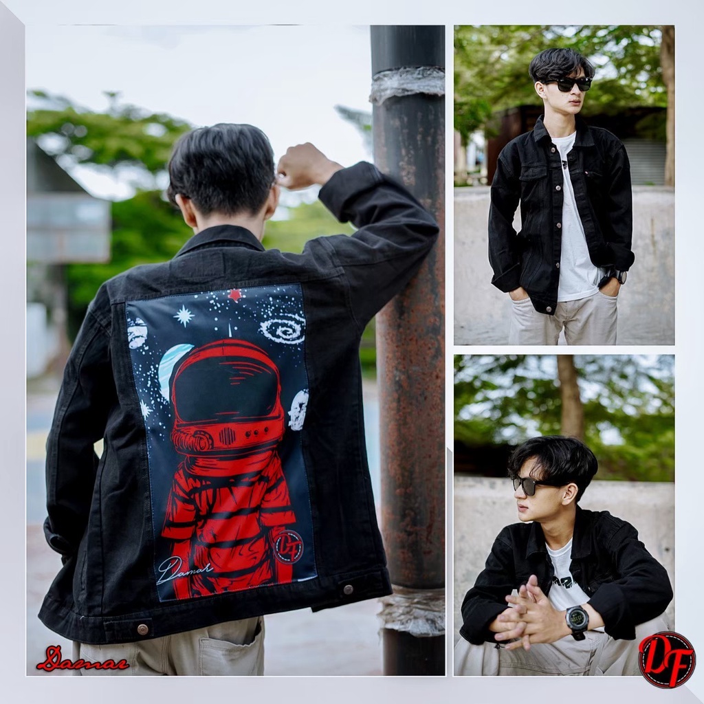JAKET JEANS DENIM FULL PRINTING SUBLIMASI UNISEX/ MOTIF /JAKET JEANS HITAM / JAKET JEANS DEWASA/ JAKET JEANS FULLPRINTING BISA COD