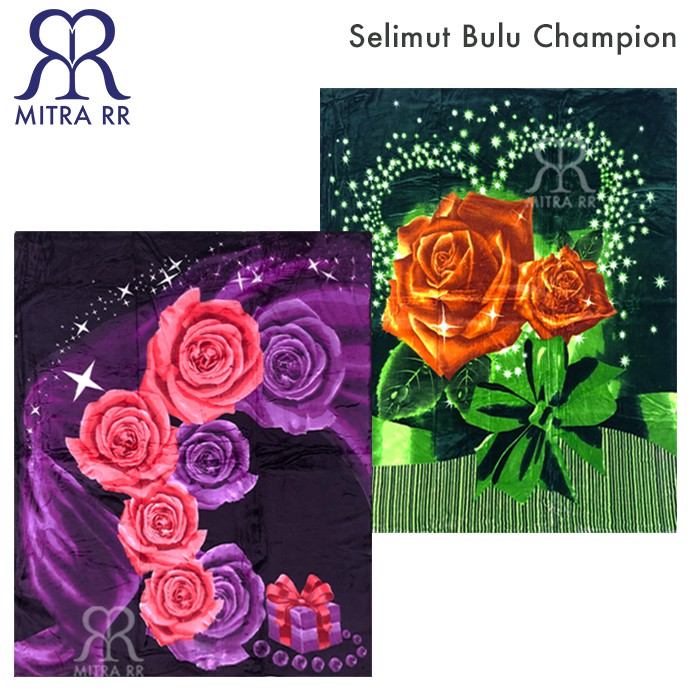Selimut Bulu Champion Super Soft Blanket 180x210 cm Motif Elegant