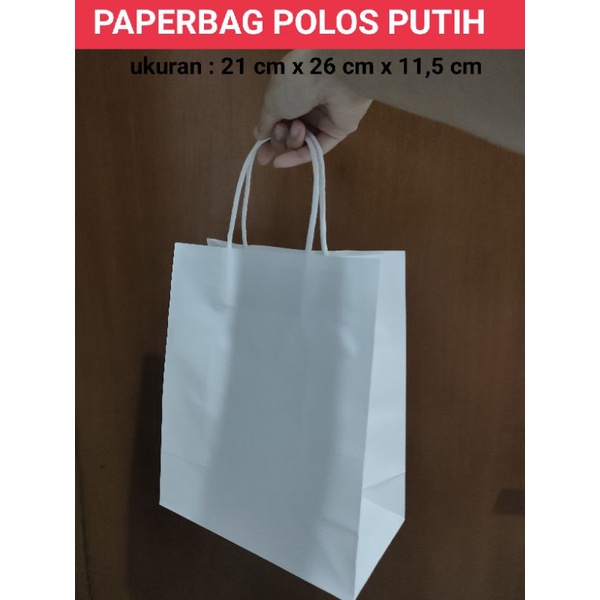 

Paperbag Putih / Paper Bag Polos Putih / Tas Tali Kertas