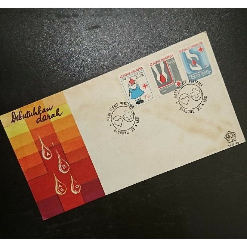 

Sampul Hari Pertama Prangko Perangko Indonesia seri Donor Darah 1981