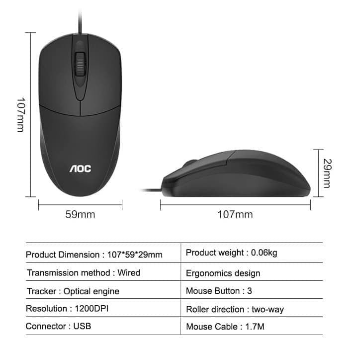 Mouse USB AOC MS121