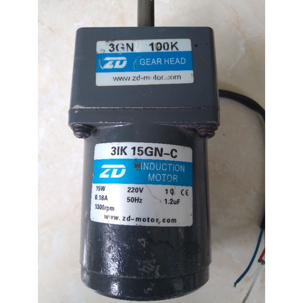 Ac Motor Gearbox 220V Ratio 1:100 15W