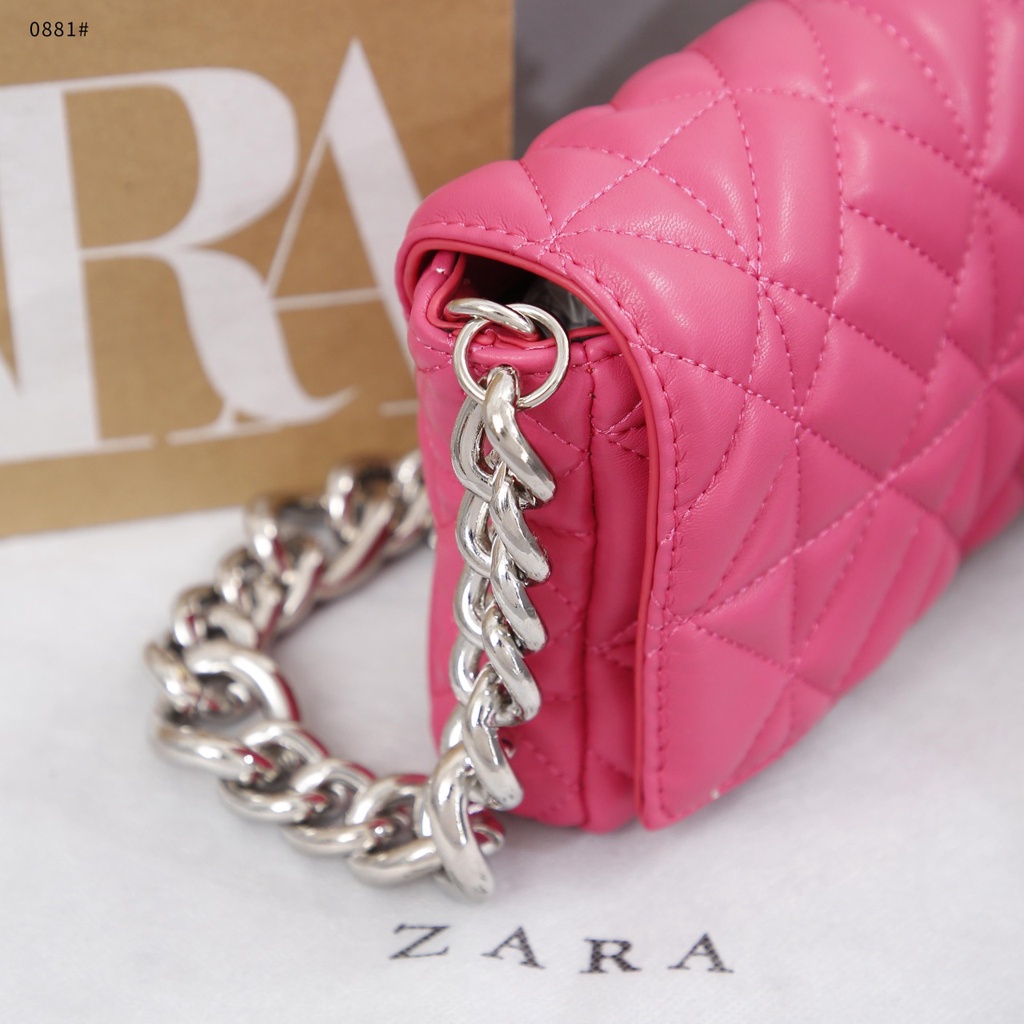 ZR  Quilted Shoulder Bag With Metal Chain 0881