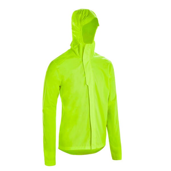 Btwin Jaket Sepeda Tahan Air - Kuning Neon 8579898 - L (Chest 39)"