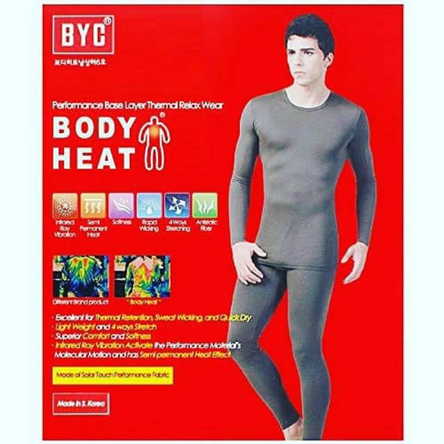 BYC Mens Body Heat Cold Weather Winter Thermal Long John Underwear Set